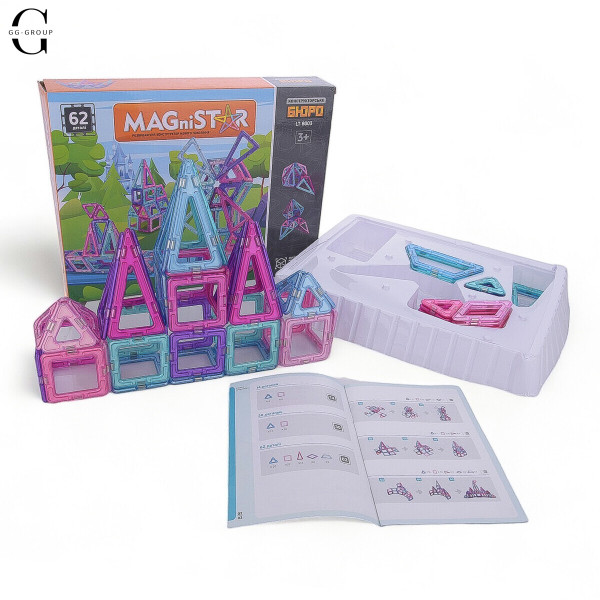 Конструктор магнитный, Мельница, кораблик, 92 детали Magnit/Magical/LIMO TOY
